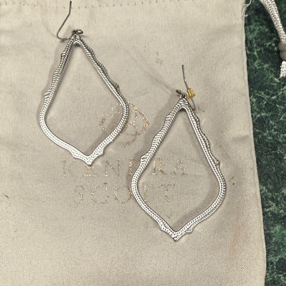 Kendra Scott Silver Open Frame Earrings